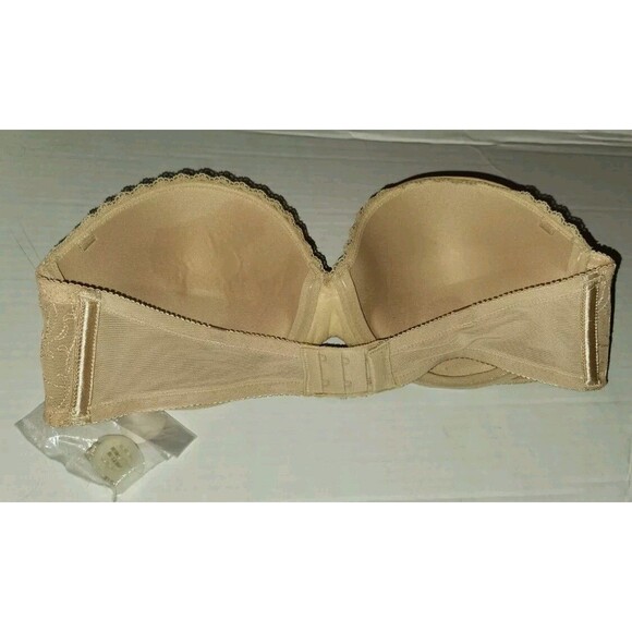 Lily Of France Gel Touch Strapless 4 Way Convertible Bra 36C Style 2111121 Beige - Picture 2 of 3